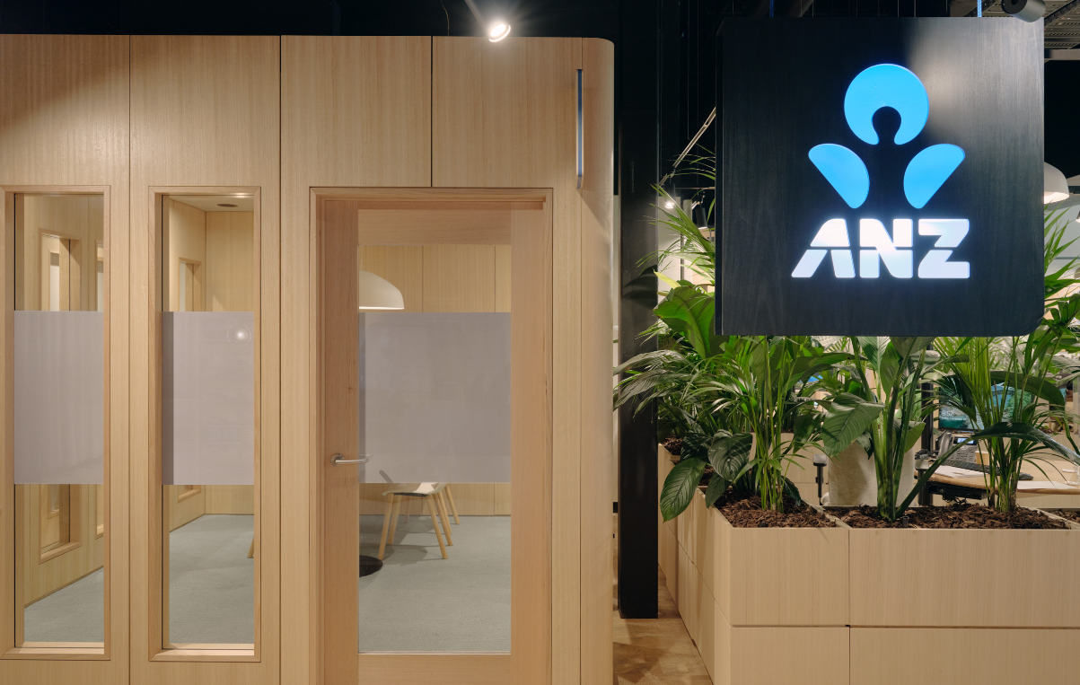 Meeting rooms in the Breathe branches, sustainable, architecture bank branch ANZ