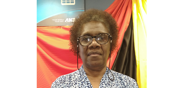 ‘Aunty’ Salome Vira at the ANZ branch in Port Vila today.