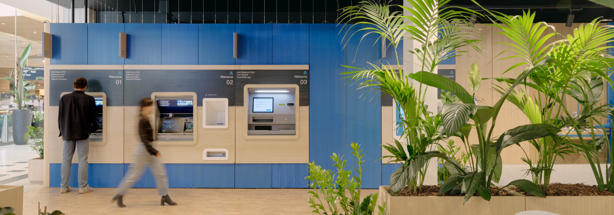 ATMs in the Breathe branches, bank architecture, sustainability ANZ