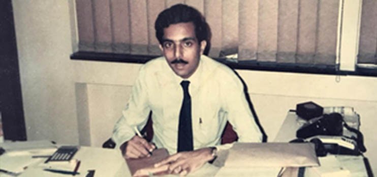 Vishnu Shahaney working for Grindlays in the late 1980s
